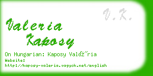 valeria kaposy business card